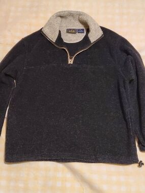 Men’s Charcoal Zip-Front Sherpa Collar Sweater